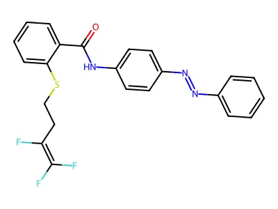 N-(4-phenyldiazenylphenyl)-2-(3,4,4-trifluorobut-3-enylsulfanyl)benzamide structure