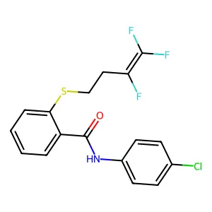 N-(4-chlorophenyl)-2-[(3,4,4-trifluoro-3-butenyl)sulfanyl]benzenecarboxamide structure