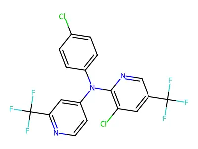 3-chloro-N-(4-chlorophenyl)-5-(trifluoromethyl)-N-[2-(trifluoromethyl)pyridin-4-yl]pyridin-2-amine structure