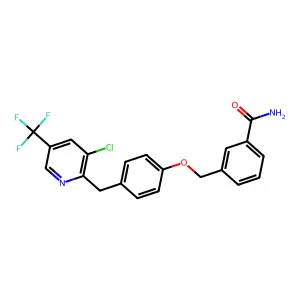 3-[(4-{[3-Chloro-5-(trifluoromethyl)pyridin-2-yl]methyl}phenoxy)methyl]benzamide structure
