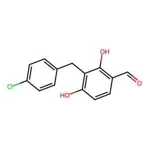 3-[(4-Chlorophenyl)methyl]-2,4-dihydroxybenzaldehyde structure