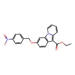 Ethyl 3-[(4-nitrophenyl)methoxy]pyrido[1,2-a]indole-10-carboxylate structure