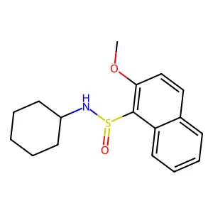 N-cyclohexyl-2-methoxynaphthalene-1-sulfinamide structure