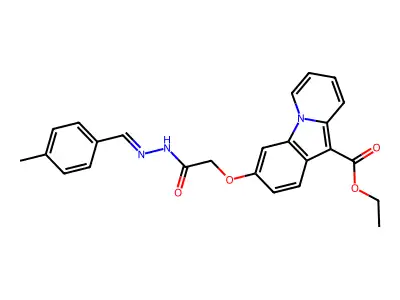 ethyl 3-(2-{2-[(E)-(4-methylphenyl)methylidene]hydrazino}-2-oxoethoxy)pyrido[1,2-a]indole-10-carboxylate structure