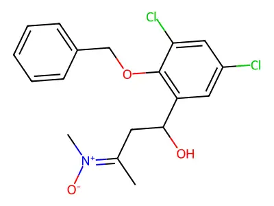 4-(3,5-dichloro-2-phenylmethoxyphenyl)-4-hydroxy-N-methylbutan-2-imine oxide structure