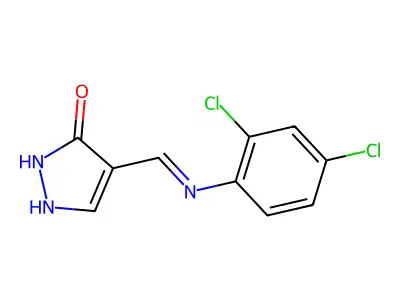 4-[(2,4-dichloroanilino)methylene]-2,4-dihydro-3H-pyrazol-3-one structure