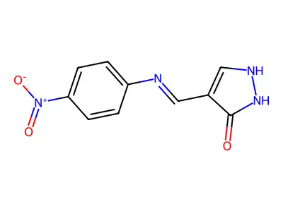 4-[(4-nitroanilino)methylene]-2,4-dihydro-3H-pyrazol-3-one structure