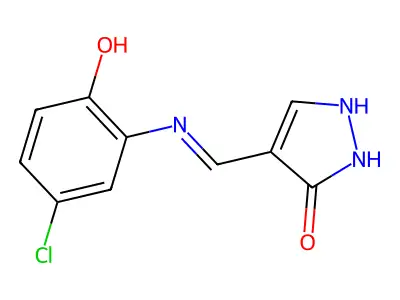 4-[(5-chloro-2-hydroxyanilino)methylene]-2,4-dihydro-3H-pyrazol-3-one structure