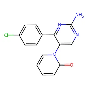 1-[2-amino-4-(4-chlorophenyl)-5-pyrimidinyl]-2(1H)-pyridinone structure