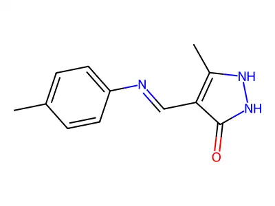 5-methyl-4-(4-toluidinomethylene)-2,4-dihydro-3H-pyrazol-3-one structure