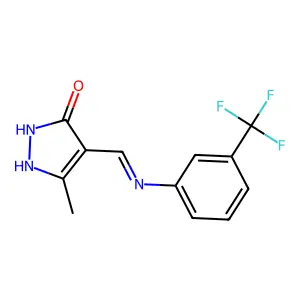 5-methyl-4-{[3-(trifluoromethyl)anilino]methylene}-2,4-dihydro-3H-pyrazol-3-one structure