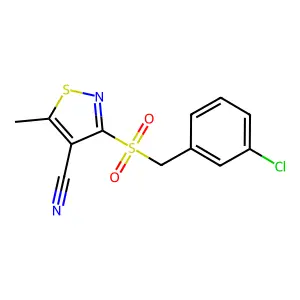 3-[(3-Chlorobenzyl)sulfonyl]-5-methyl-4-isothiazolecarbonitrile structure