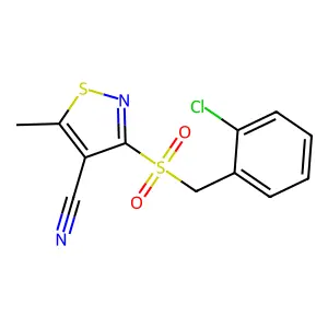 3-[[(2-Chlorophenyl)methyl]sulfonyl]-5-methyl-4-isothiazolecarbonitrile structure