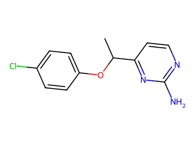 4-[1-(4-Chlorophenoxy)ethyl]pyrimidin-2-amine structure