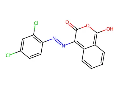 1H-isochromene-1,3,4-trione 4-[N-(2,4-dichlorophenyl)hydrazone] structure