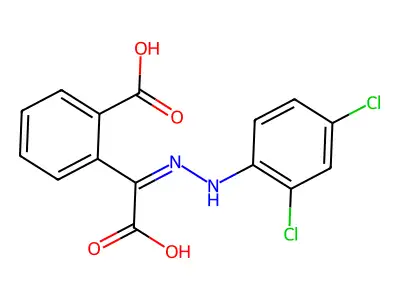 2-[C-carboxy-N-(2,4-dichloroanilino)carbonimidoyl]benzoic acid structure