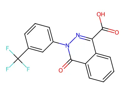 4-Oxo-3-[3-(trifluoromethyl)phenyl]-3,4-dihydro-1-phthalazinecarboxylic acid structure