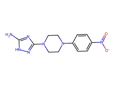 5-[4-(4-nitrophenyl)piperazino]-1H-1,2,4-triazol-3-amine structure