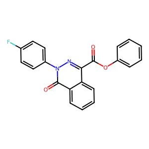 Phenyl 3-(4-fluorophenyl)-3,4-dihydro-4-oxo-1-phthalazinecarboxylate structure