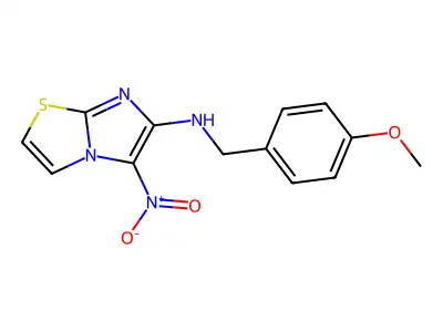 N-(4-methoxybenzyl)-5-nitroimidazo[2,1-b][1,3]thiazol-6-amine structure