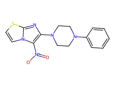5-Nitro-6-(4-phenylpiperazino)imidazo[2,1-b][1,3]thiazole structure