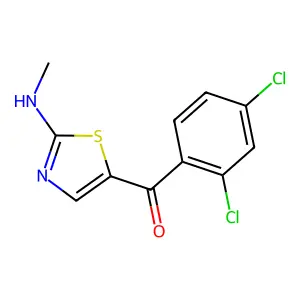 (2,4-Dichlorophenyl)(2-(methylamino)-1,3-thiazol-5-yl)methanone structure