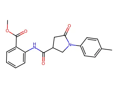 2-[(5-Oxo-1-p-tolyl-pyrrolidine-3-carbonyl)-amino]-benzoic acid methyl ester structure