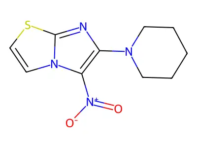 1-{5-Nitroimidazo[2,1-b][1,3]thiazol-6-yl}piperidine structure
