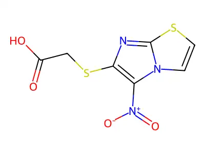 2-[(5-Nitroimidazo[2,1-b][1,3]thiazol-6-yl)sulfanyl]acetic acid structure