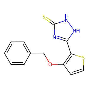 5-[3-(benzyloxy)-2-thienyl]-4H-1,2,4-triazol-3-ylhydrosulfide structure