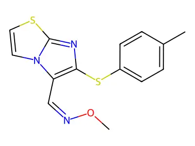 6-[(4-methylphenyl)sulfanyl]imidazo[2,1-b][1,3]thiazole-5-carbaldehyde O-methyloxime structure