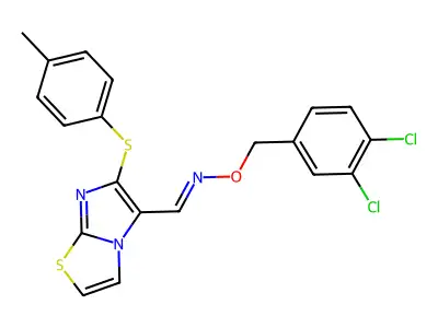 6-[(4-methylphenyl)sulfanyl]imidazo[2,1-b][1,3]thiazole-5-carbaldehyde O-(3,4-dichlorobenzyl)oxime structure