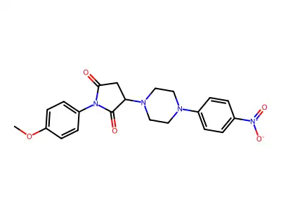 1-(4-Methoxyphenyl)-3-[4-(4-nitrophenyl)piperazin-1-yl]pyrrolidine-2,5-dione structure