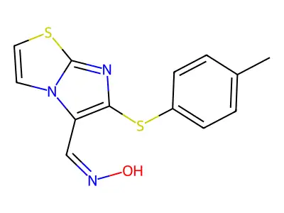 6-[(4-methylphenyl)sulfanyl]imidazo[2,1-b][1,3]thiazole-5-carbaldehyde oxime structure