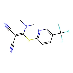 2-[(dimethylamino)({[5-(trifluoromethyl)pyridin-2-yl]sulfanyl})methylidene]propanedinitrile structure