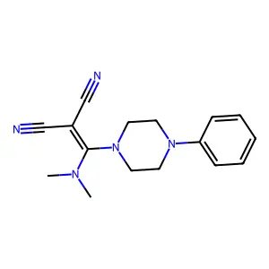 2-((Dimethylamino)(4-phenylpiperazino)methylene)malononitrile structure