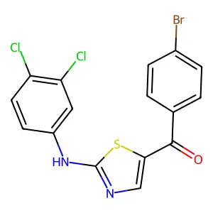 [4-Bromophenyl][2-[3,4-dichloroanilino]-1,3-thiazol-5-yl]methanone structure