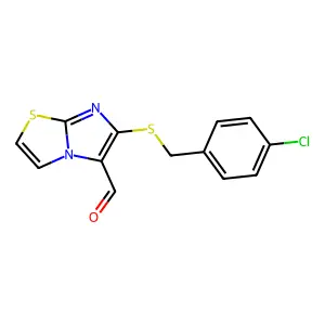 6-[(4-Chlorobenzyl)sulfanyl]imidazo[2,1-b][1,3]thiazole-5-carbaldehyde structure