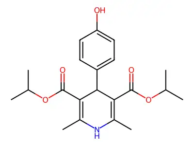 Dipropan-2-yl 4-(4-hydroxyphenyl)-2,6-dimethyl-1,4-dihydropyridine-3,5-dicarboxylate structure
