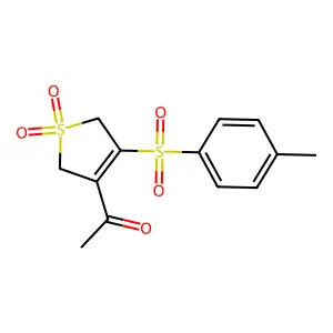 3-acetyl-4-[(4-methylphenyl)sulfonyl]-2,5-dihydro-1H-1lambda~6~-thiophene-1,1-dione structure