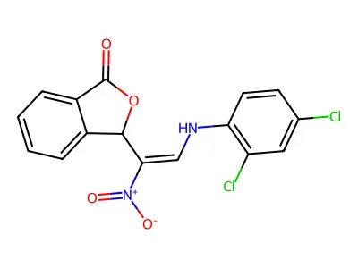 3-[2-(2,4-dichloroanilino)-1-nitroethenyl]-3H-2-benzofuran-1-one structure