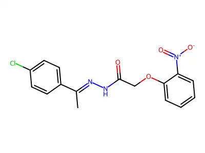 N-[(E)-1-(4-chlorophenyl)ethylideneamino]-2-(2-nitrophenoxy)acetamide structure