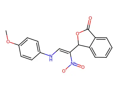 3-[2-(4-methoxyanilino)-1-nitroethenyl]-3H-2-benzofuran-1-one structure