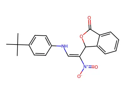 3-[2-(4-tert-butylanilino)-1-nitroethenyl]-3H-2-benzofuran-1-one structure