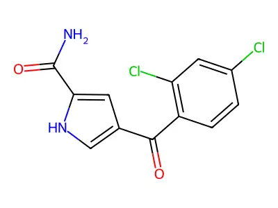 4-(2,4-dichlorobenzoyl)-1H-pyrrole-2-carboxamide structure