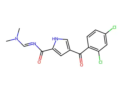 4-(2,4-dichlorobenzoyl)-N-[(dimethylamino)methylene]-1H-pyrrole-2-carboxamide structure