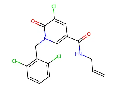 N-allyl-5-chloro-1-(2,6-dichlorobenzyl)-6-oxo-1,6-dihydro-3-pyridinecarboxamide structure
