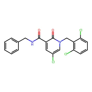 N-benzyl-5-chloro-1-(2,6-dichlorobenzyl)-2-oxo-1,2-dihydro-3-pyridinecarboxamide structure