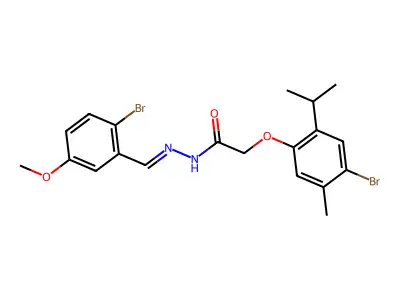 2-[4-Bromo-5-methyl-2-(1-methylethyl)phenoxy]acetic acid 2-[(2-bromo-5-methoxyphenyl)methylene]hydrazide structure