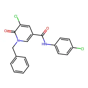 1-benzyl-5-chloro-N-(4-chlorophenyl)-6-oxo-1,6-dihydro-3-pyridinecarboxamide structure